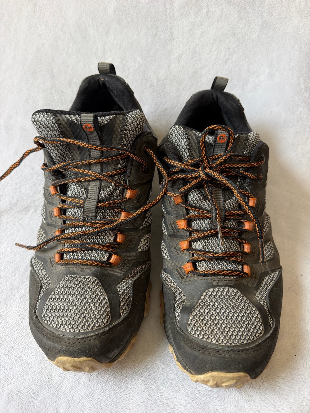 Merrell Trail Shoes Mens 12 Black Gray Good Vibram Mesh J35769